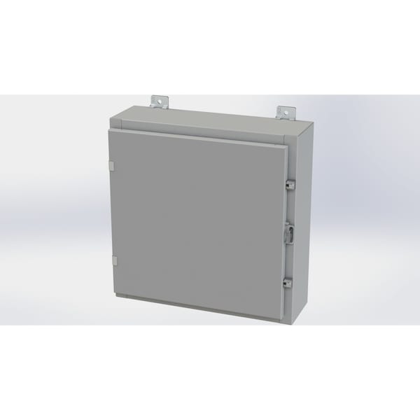 Clamps with Padlock Hasp Electrical Enclosures, 20 in H, 6 in D, 20 in W, NEMA 4, Carbon Steel
